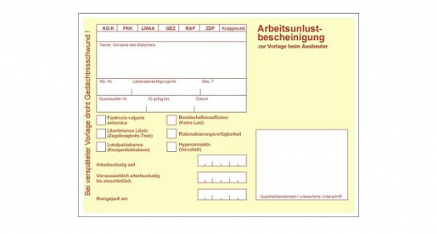 Krankenschein Arbeitsunlustbescheinigung