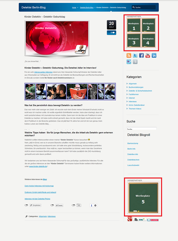 Ihre Werbung im Blog!