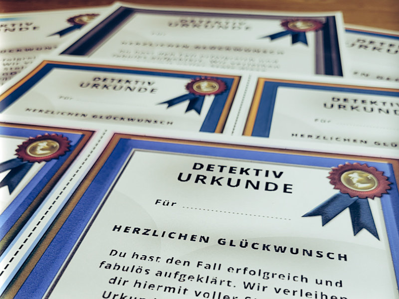 Detektiv Urkunde - Detektiv Auszeichnung - Vorlage für Kinder ausdrucken und basteln - Detektei Taute @DanaZönnchen